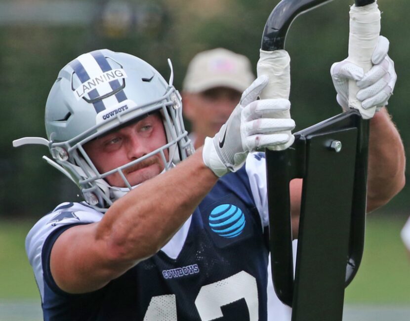 Dallas Cowboys linebacker Joel Lanning (43) is pictured at Dallas Cowboys mandatory minicamp...