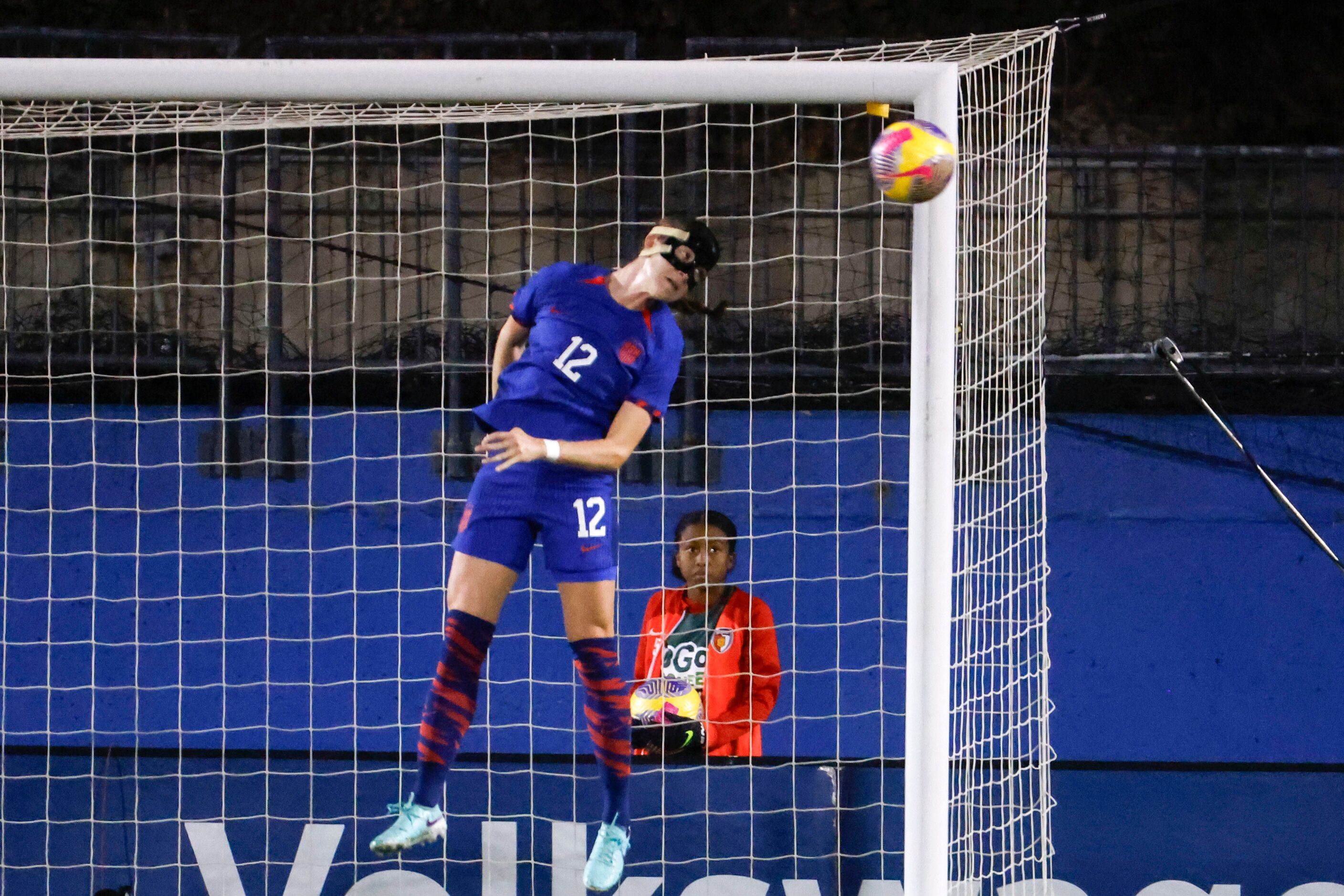 United State’s Tierna Davidson attempts to save a goal attempt by China’s Wang Siqian (not...