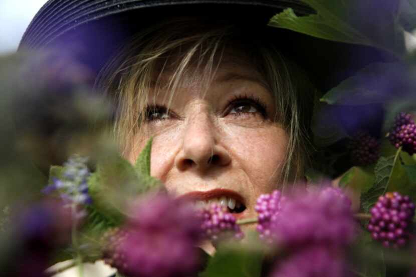 Christy Hodges pictured in her traditional English garden on September 13, 2013 at her home...