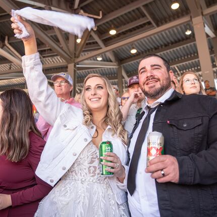 After tying the knot in a wedding ceremony sponsored by Dos Equis, Morgan Meador and Rodney...