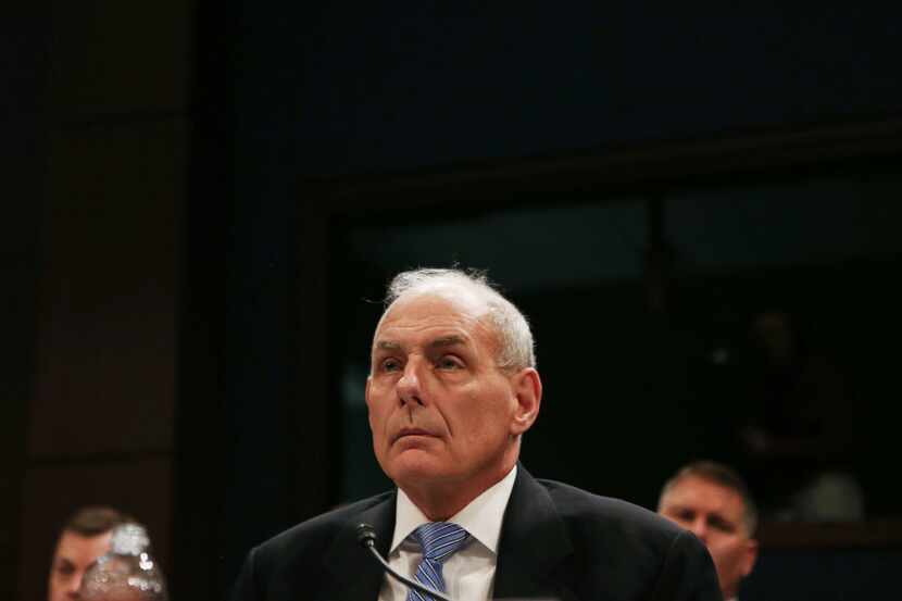 WASHINGTON, DC - FEBRUARY 07:  Homeland Security Secretary John Kelly waits to testify to...