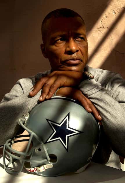 Cowboys great Duane Thomas posed for a portrait in 2003, just before a Super Bowl game that...