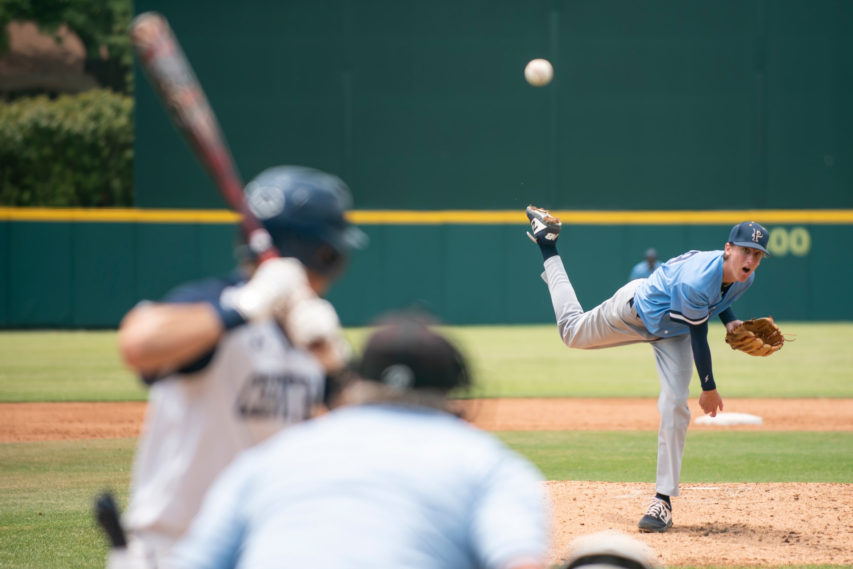 Prestonwood junior Bennett Seal (19) delivers a pitch during the TAPPS Division I baseball...