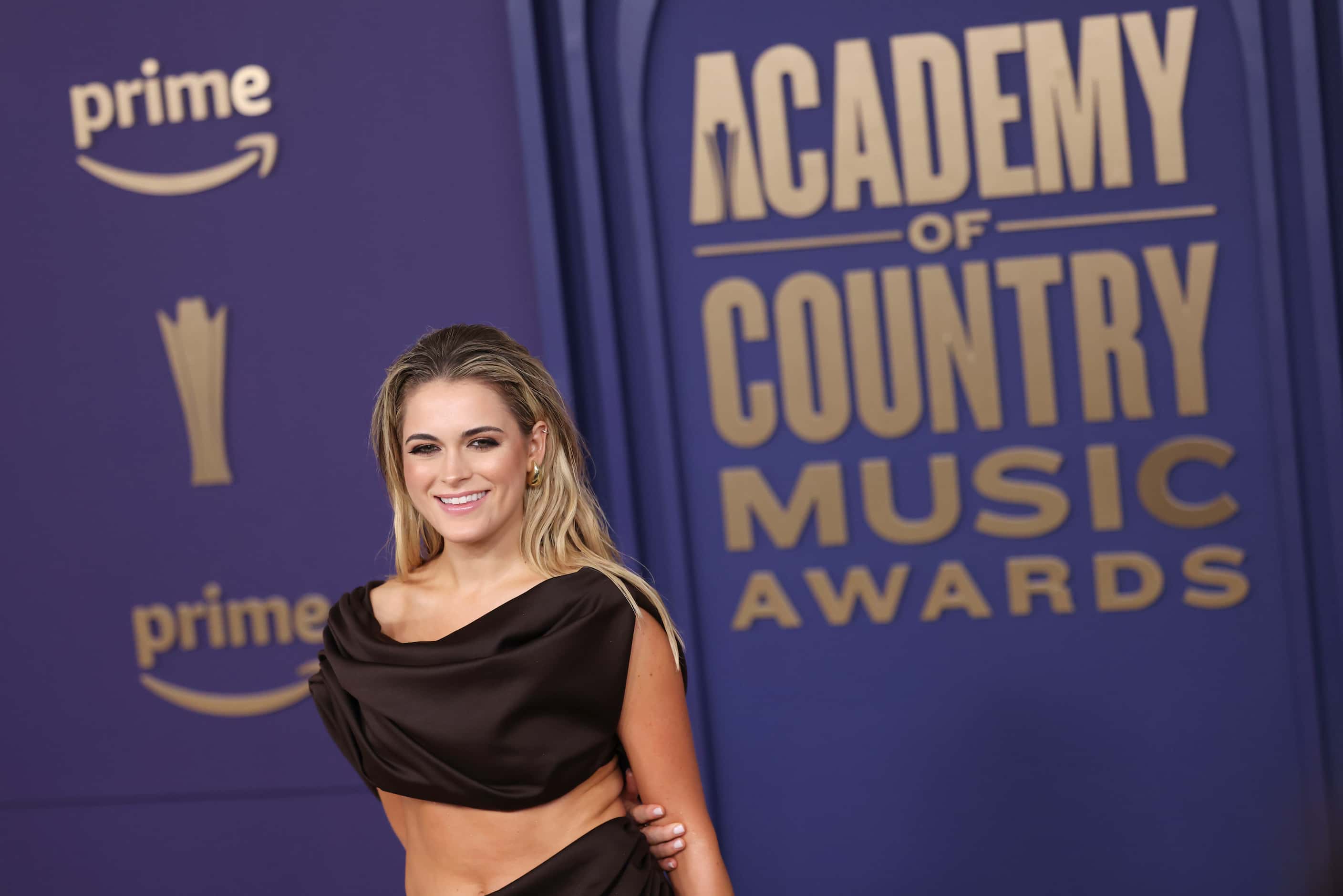 Alana Springsteen poses for the photographers during the 59th Academy of Country Music...