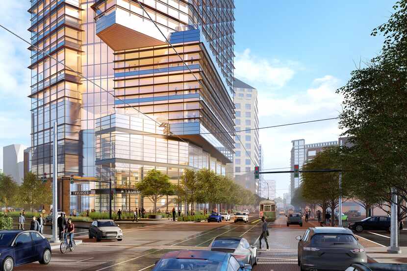 Architect Pickard Chilton designed the 27-story tower for the block at McKInney and Maple...