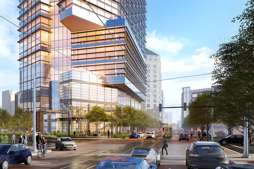 Architect Pickard Chilton designed the 27-story tower for the block at McKInney and Maple...