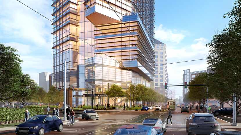 Architects Pickard Chilton and HKS designed the 27-story tower for the block at McKInney and...