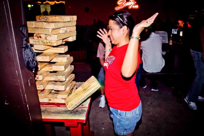 Giant Jenga at Barcadia