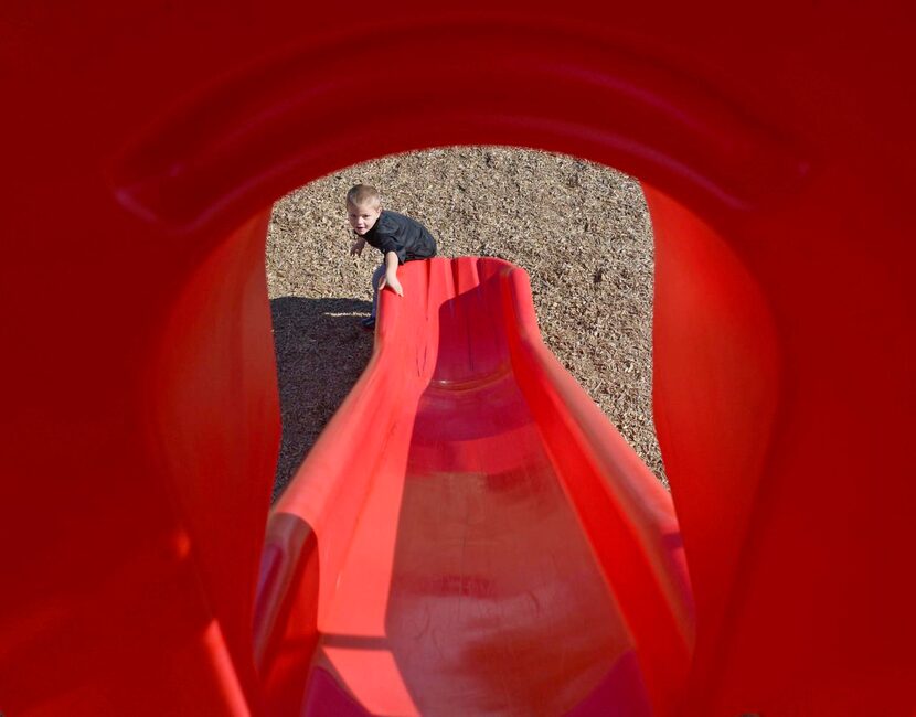 
Luke Evans, 5, plays at Firefighters Park in Sachse. Friends of the Sachse Parks Department...