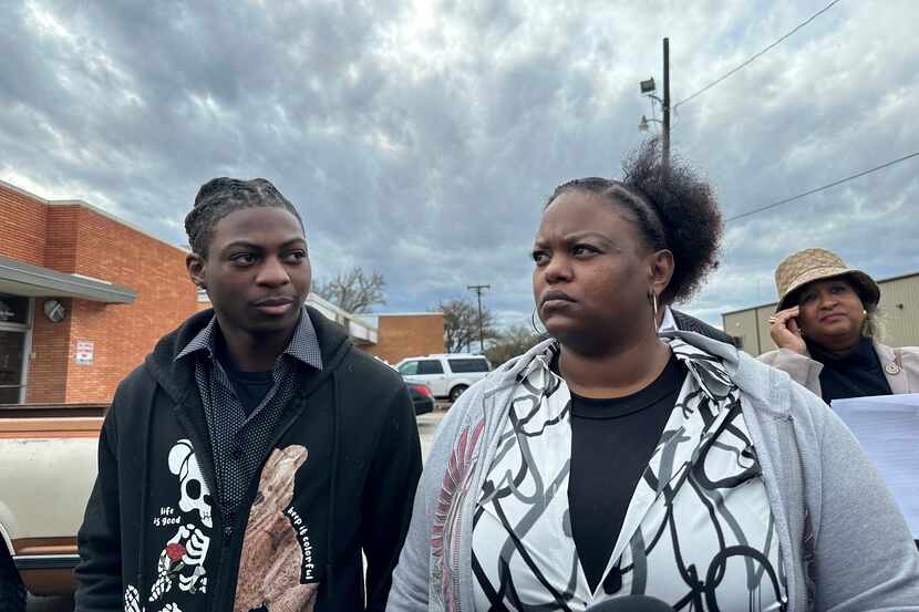 Darryl George, an 18-year-old high school junior, and his mother, Darresha George, stand...