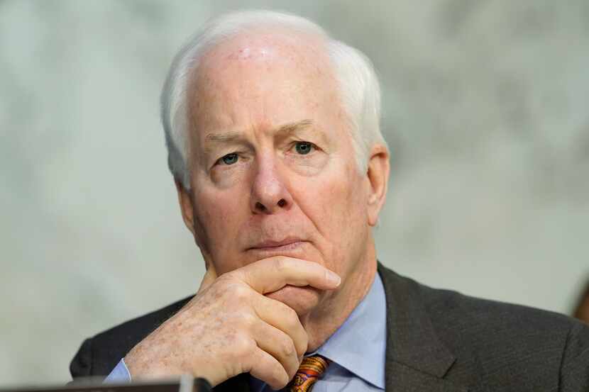 Sen. John Cornyn, R-Texas, listens on Capitol Hill in Washington, March 23, 2022. Key...