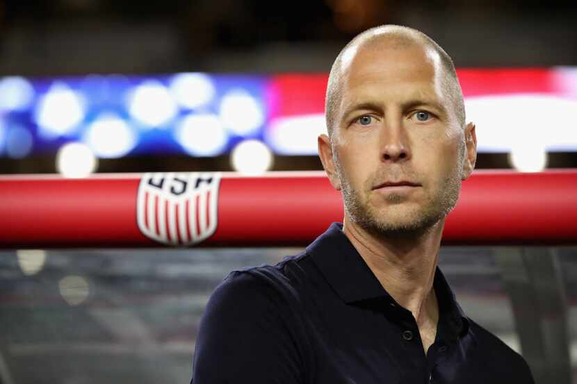 GLENDALE, ARIZONA - JANUARY 27:  Head coach Gregg Berhalter of United States stands on the...