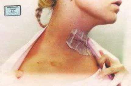  The stab wound to Routier's neck in 1996. Prosecutors said it was self-inflicted.