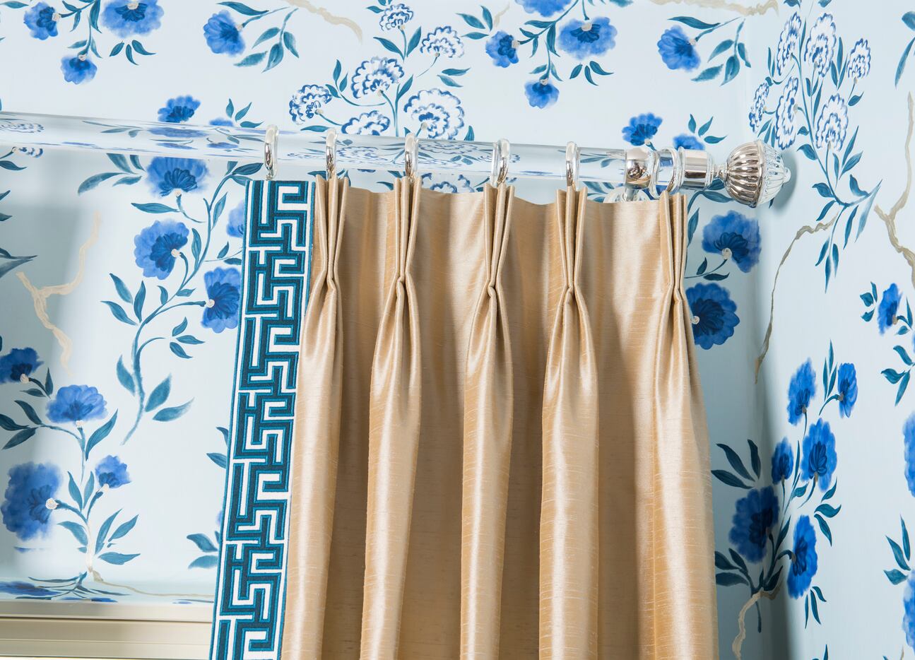 Use drapery panels in a space to add beauty and dimension through pattern and texture, says...
