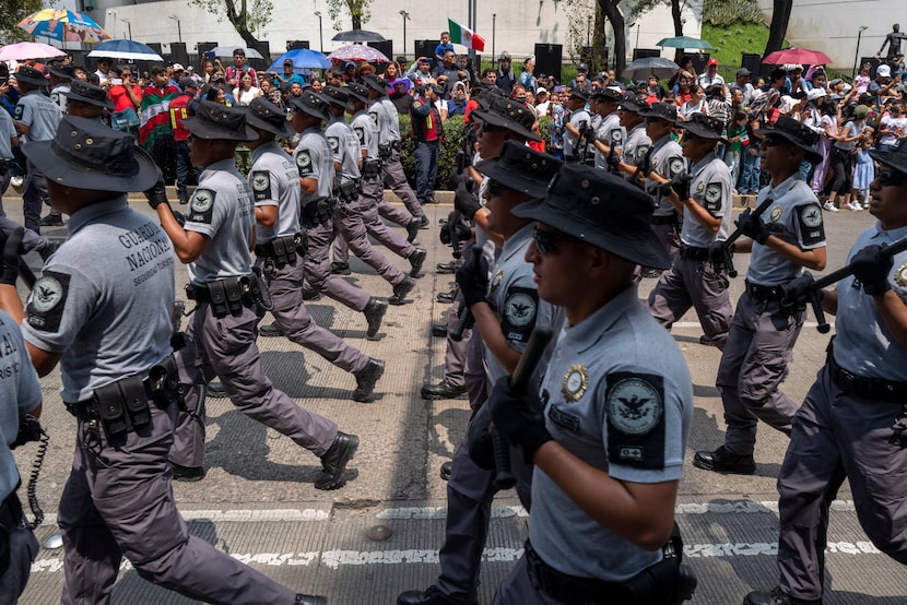 La Guardia Nacional marcha durante el desfile militar por el Día de la Independencia en el...