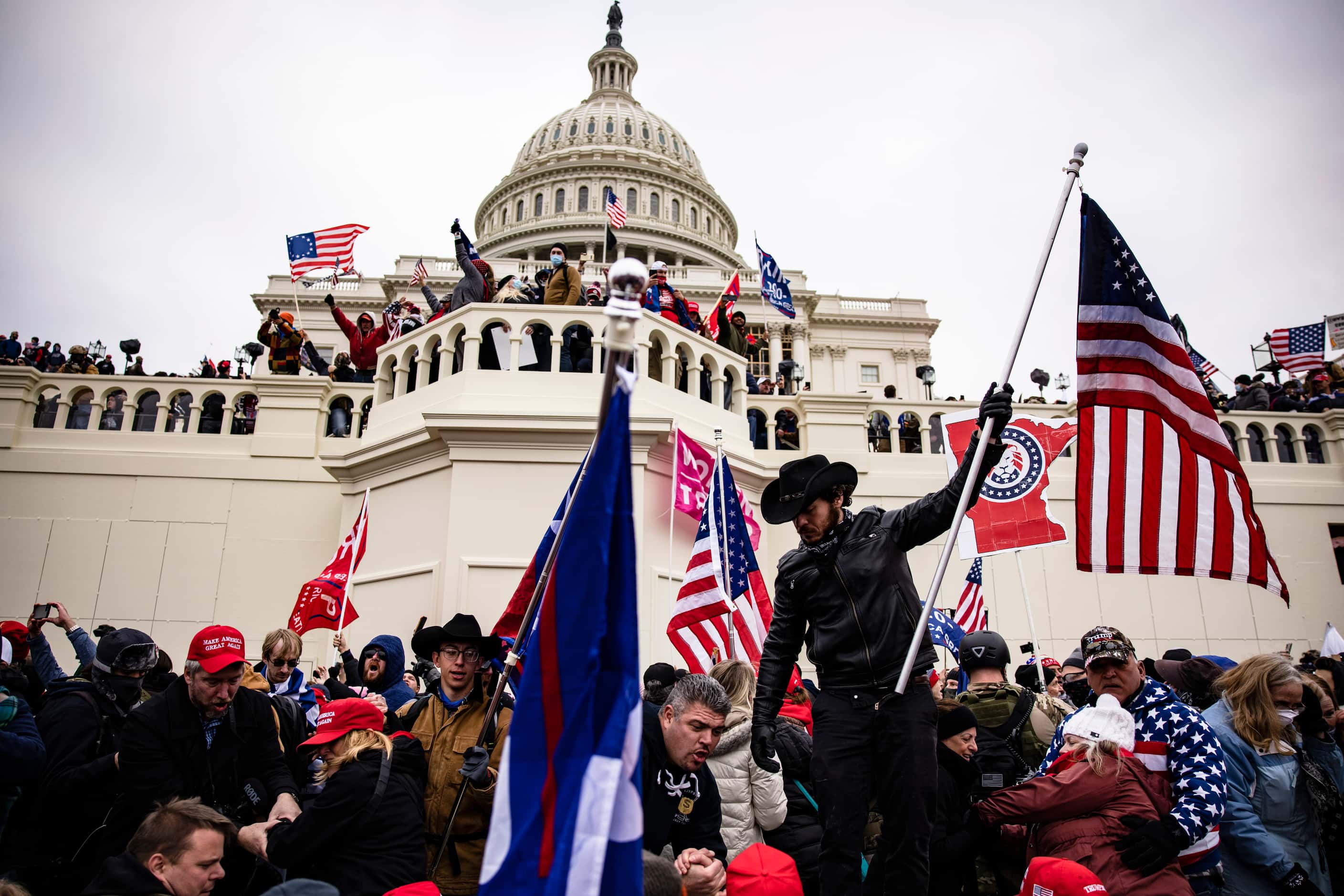 WASHINGTON, DC - JANUARY 06: Pro-Trump supporters storm the U.S. Capitol following a rally...