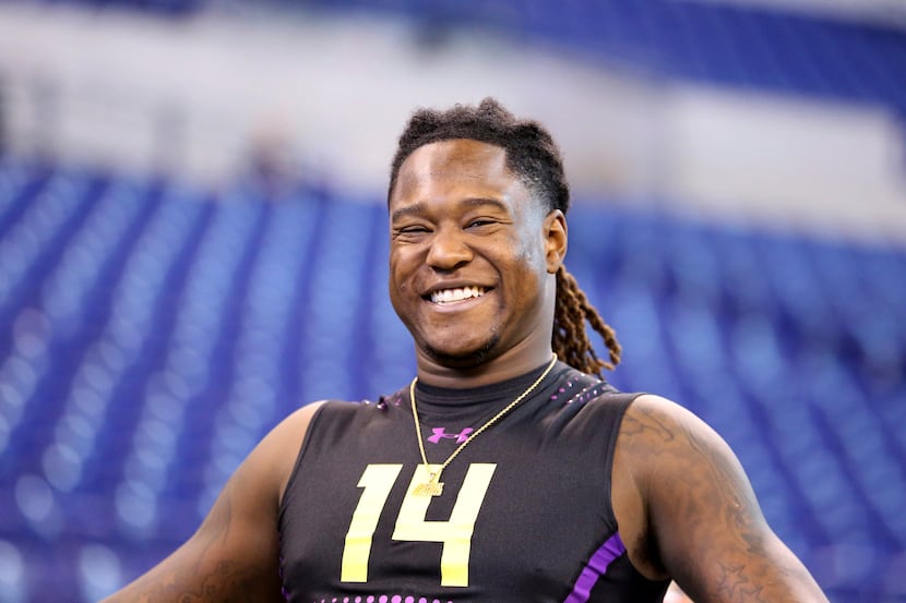 Central Florida linebacker Shaquem Griffin is seen at the 2018 NFL Scouting Combine on...