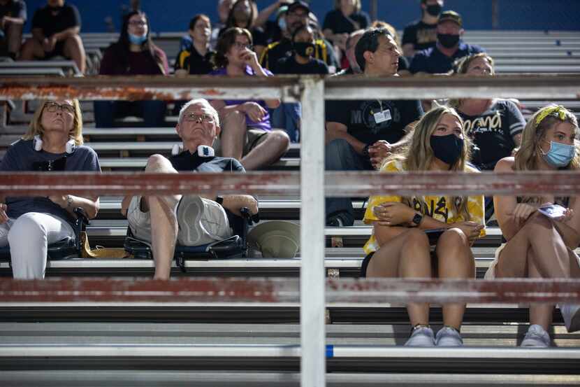 Garland High School fans at Sprague Stadium watch the the season-opening game between...