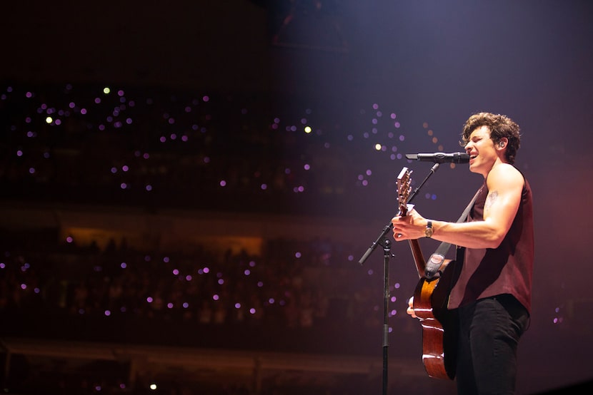 Shawn Mendes performs at American Airlines Center in Dallas, Texas on Monday, July 22, 2019.