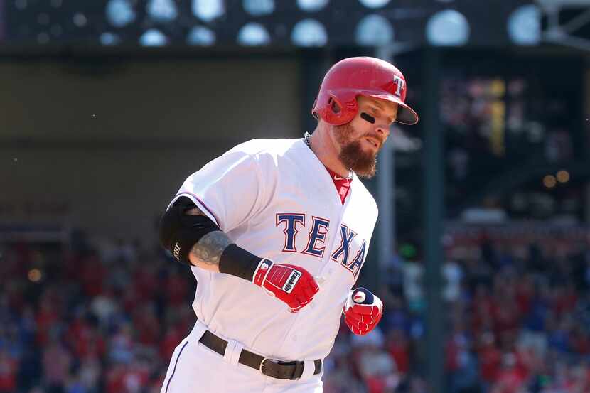 Former Texas Rangers left fielder Josh Hamilton is seen during a game against the Los...