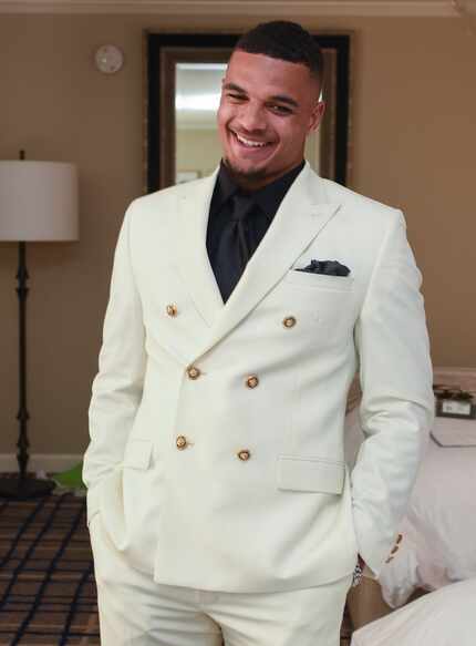 NFL Draft prospect Minkah Fitzpatrick, customized this suit from the Michael Strahan...