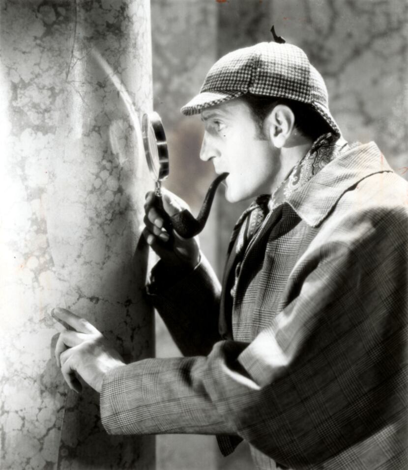 Basil Rathbone stars as Sherlock Holmes in SPIDER WOMAN (1944).