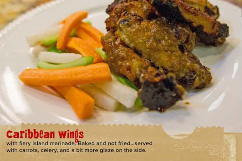 
Caribbean chicken wings are among the featured items available at In the Sack. A serving...