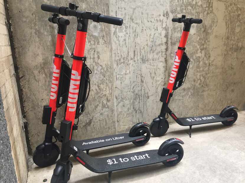 Uber's Jump has more than 1,000 rechargeable electric scooters in Dallas. 