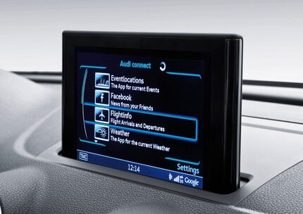 Some of the content available for drivers and passengers in Audi's "connected car."