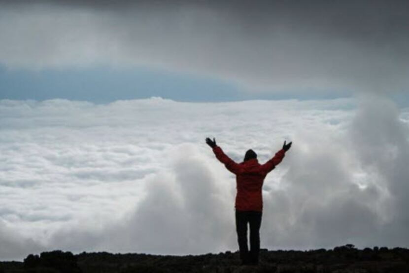 Dallas oncologist Brian Berryman at the summit of Mount Kilimanjaro. 