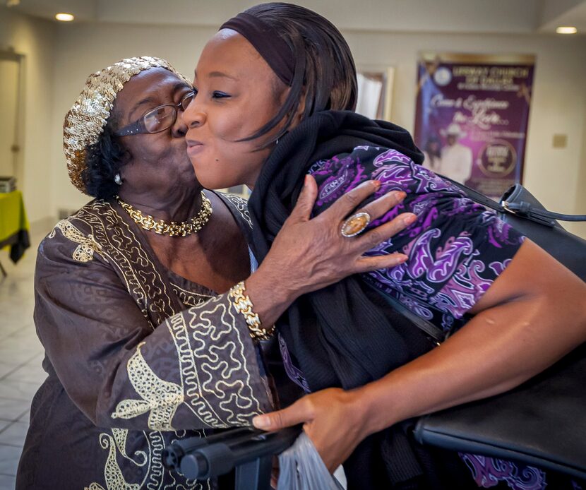 Giles kisses Salome Silombwe  at Lifeway Church in Dallas. It was at Lifeway that Giles...