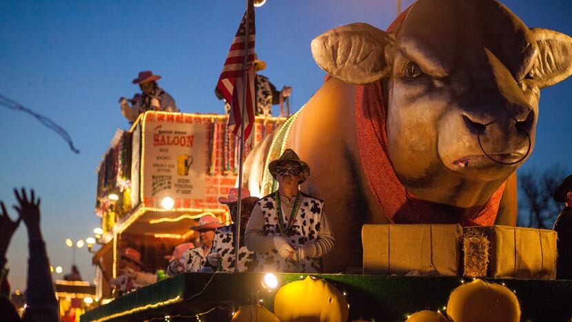 The Krewe of Centaur parade in Shreveport has many interesting floats. 