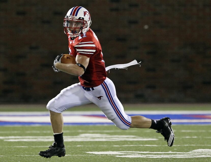 SMU WR Cole Beasley (11) in action during the SMU Mustangs vs. the University of Alabama...