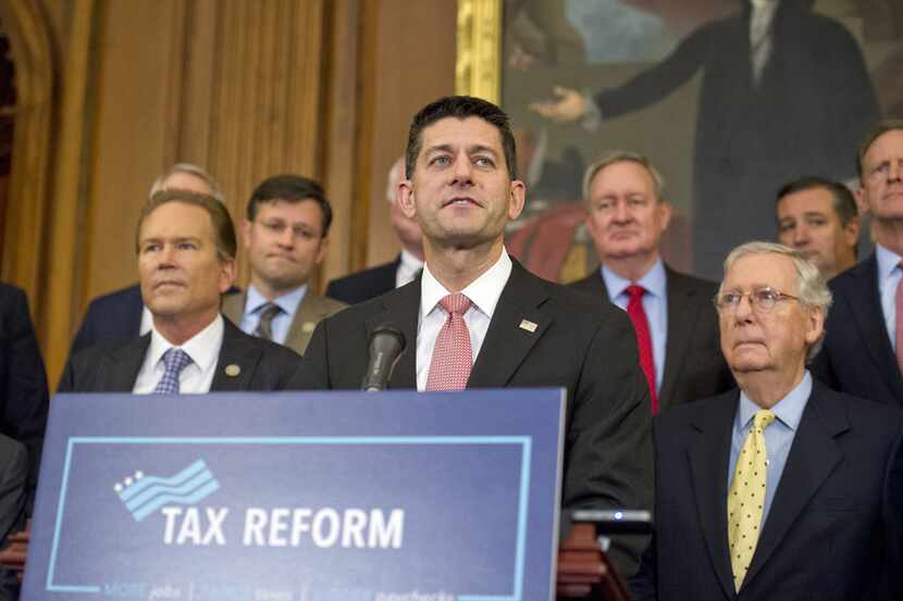 Speaker of the House Paul Ryan (R-Wisc.) makes remarks as Congressional Republicans...