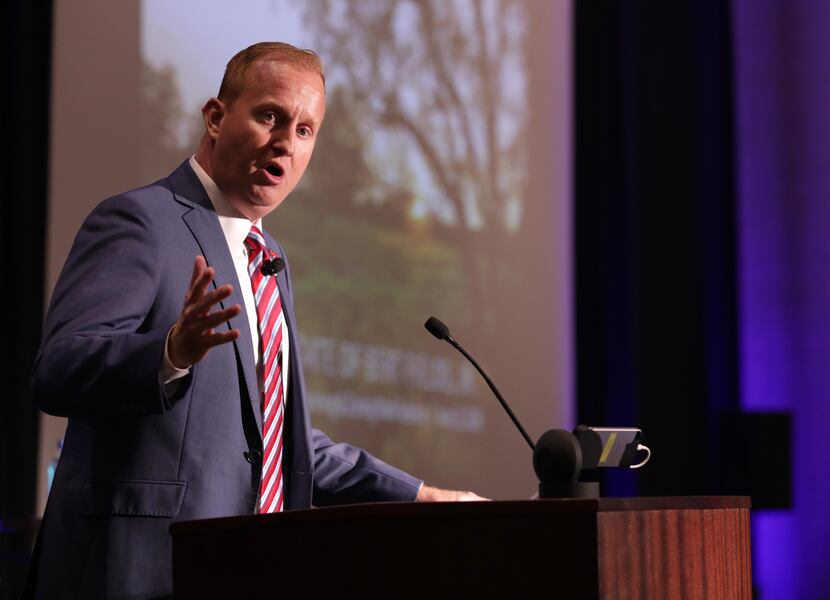 Frisco Mayor Jeff Cheney spoke during the Mayor's Business Roundtable at the Omni Hotel in...