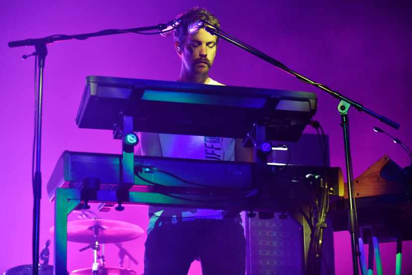 Tame Impala keyboardist Jay Watson performs at the Toyota Music Factory in Irving, Wednesday...
