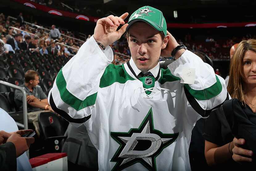 NEWARK, NJ - JUNE 30:  Philippe Desrosiers, drafted #54 overall by the Dallas Stars,...