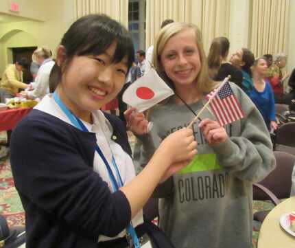 Japanese and American students at a Fort Worth Sister Cities event. 
