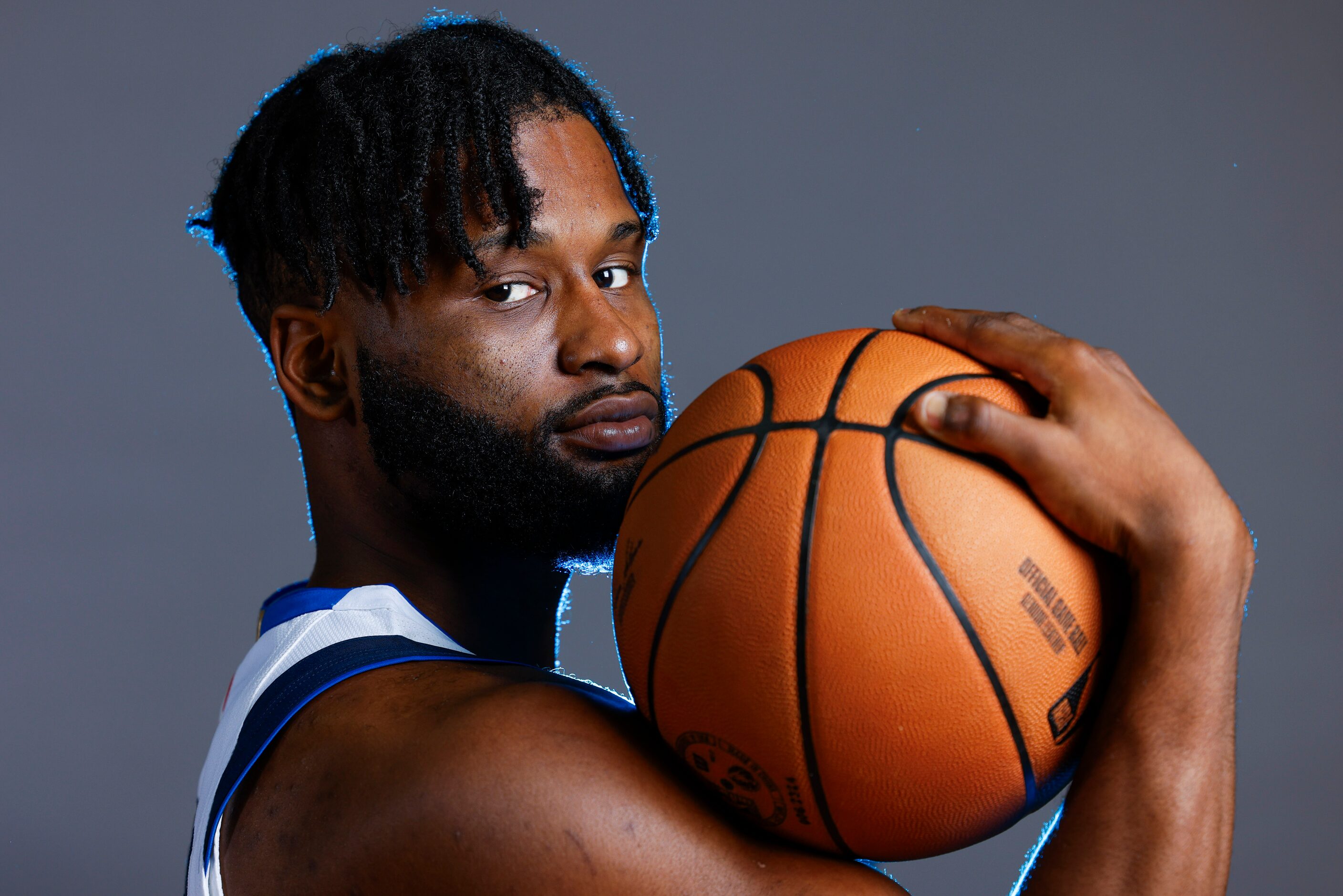 Dallas Mavericks’ Mike Miles Jr. poses for a photo during the media day on Friday, Sept. 29,...