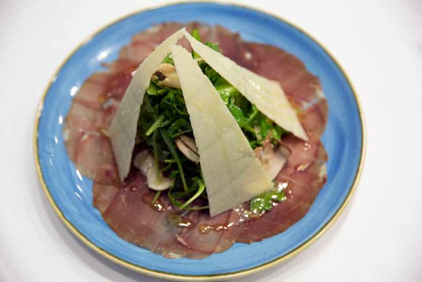 Bresaola -- sliced air-dried salted beef -- topped with arugula salad is one Dolce Riviera's...