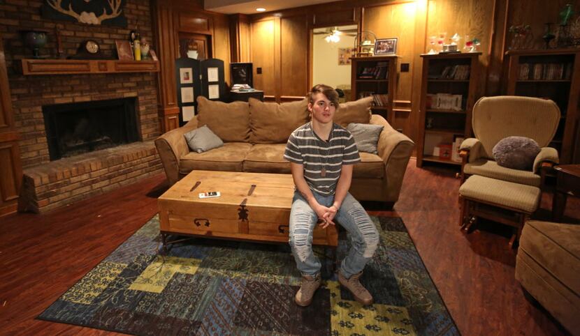 Wrestler Mack Beggs is pictured at home in Hurst, Texas on Tuesday, January 30, 2018. (Louis...