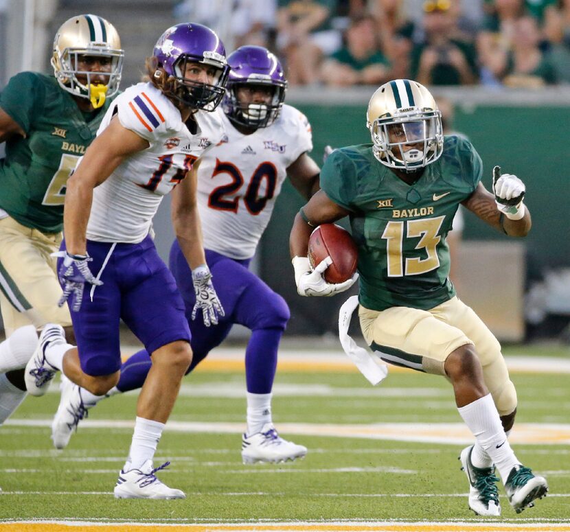 Baylor wide receiver Tony Nicholson (13) is pictured during the Northwestern State...