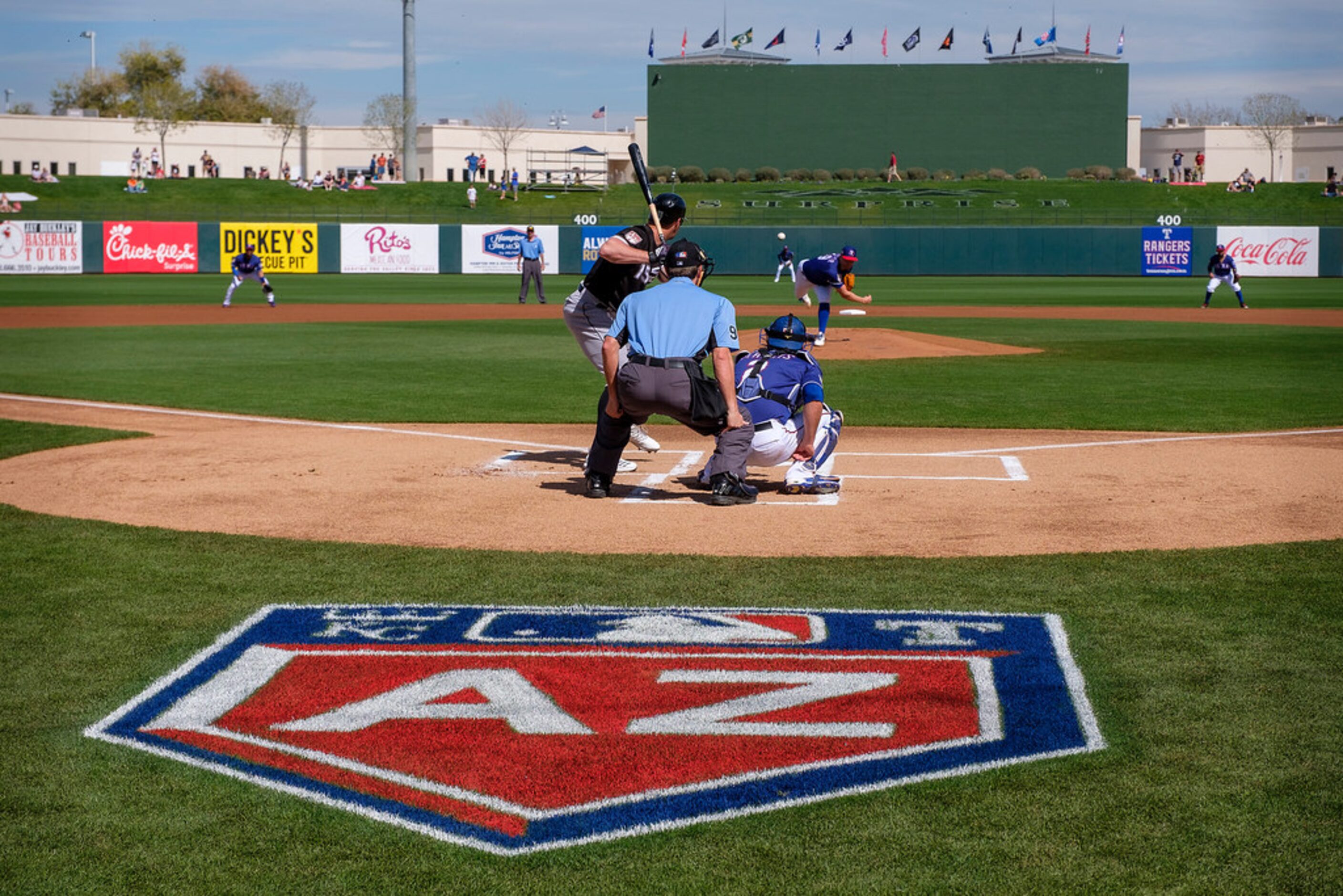 Texas Rangers pitcher Shelby Miller pitches to Chicago White Sox center fielder Adam Engel...