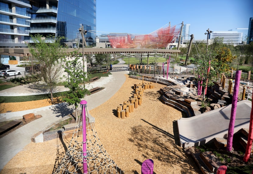 Work crews finished up final construction at the new Kaleidoscope Park in Frisco, Texas,...