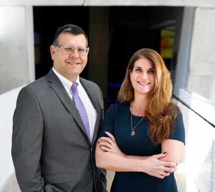 Perot Museum of Nature and Science board chairman Hernan J.F. Saenz III and new CEO Linda...