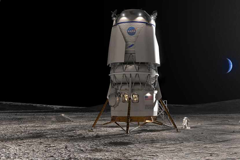 This image provided by Blue Origin shows the Blue Moon lander.