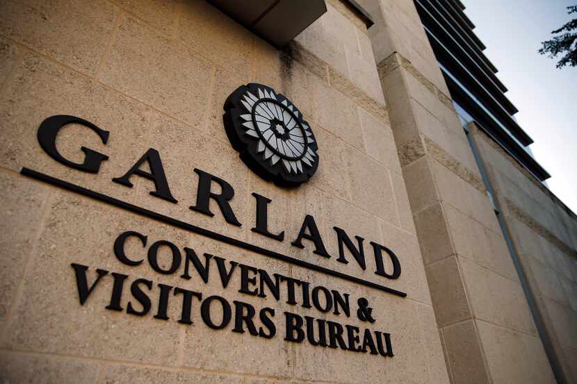An exterior view of the Garland Convention and Visitors Bureau in downtown Garland, Texas,...