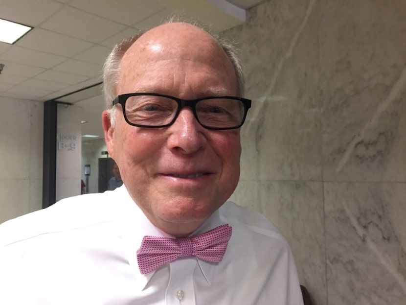 Dallas lawyer Bill Knox sports a pink bow tie at the Earle Cabell Federal Building on...