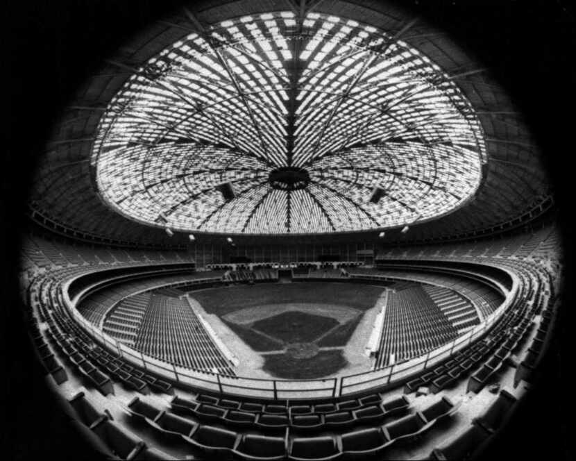 A view inside Houston's Astrodome during happier days, when it opened in 1965. Houston-area...