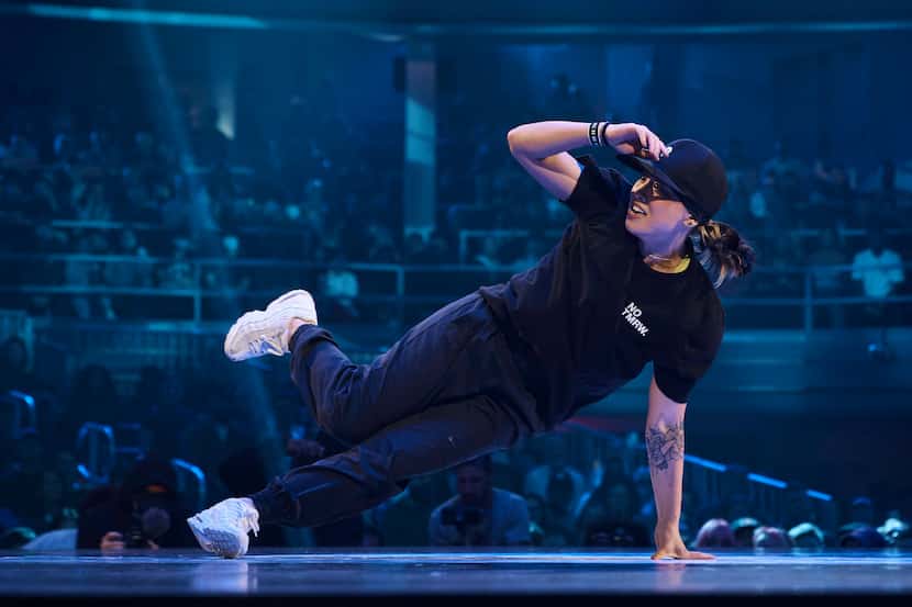 Sunny Choi, also known as B-Girl Sunny, from the United States, competes in the B-girl Red...
